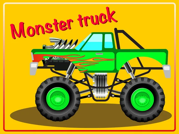 Camión monstruo de dibujos animados . — Vector de stock