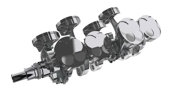 V 8 Motor. 3D-Darstellung — Stockfoto