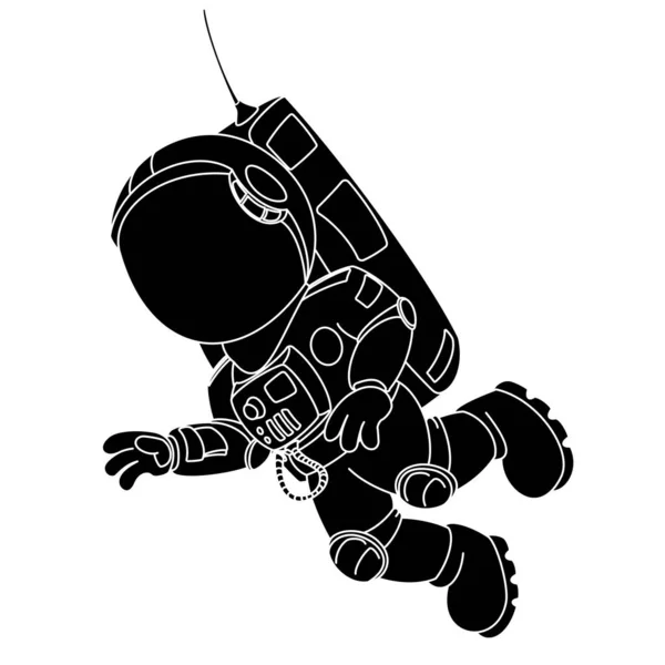 Astronauta de dibujos animados volando . — Vector de stock