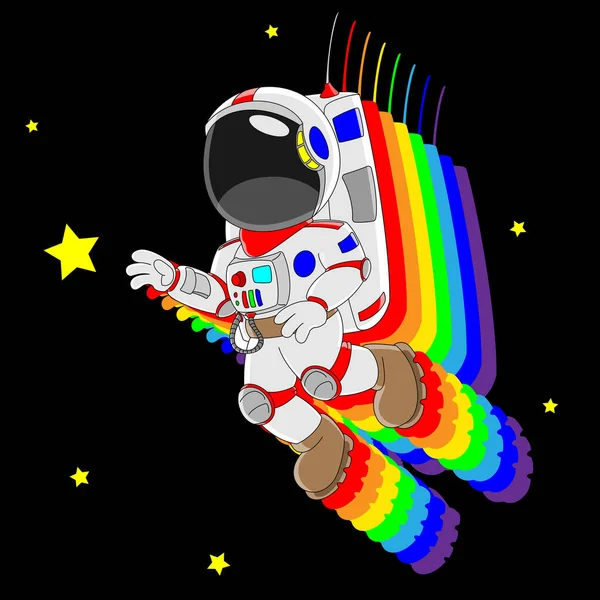 Cartoon astronaut flyger. — Stock vektor