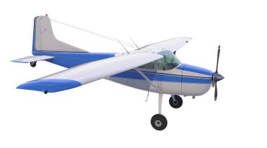 Light aircraft isolated on white background. 3D render. clipart