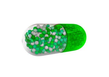 Beyaz arkaplanda yeşil tablet izole edildi