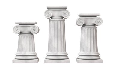 Yunan sütunları 3d izole edildi
