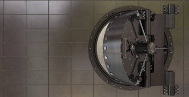 Kasa kapısının görüntüsü. Üç Boyut