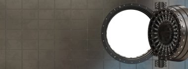 Kasa kapısının görüntüsü. Üç Boyut