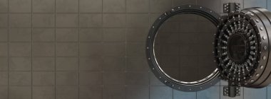 Kasa kapısının görüntüsü. Üç Boyut