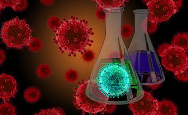 Bakteri virüsü Coronavirüs 2019-ncov 3D görüntüleme