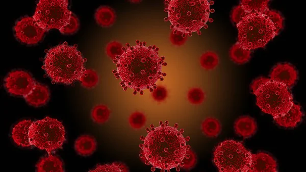 Vírus da bactéria coronavirus 2019-nCoV 3D render — Fotografia de Stock