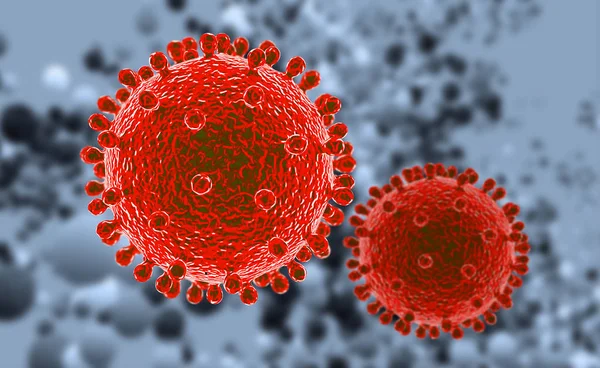 Бактериальный коронавирус 2019-nCoV 3D рендеринг — стоковое фото