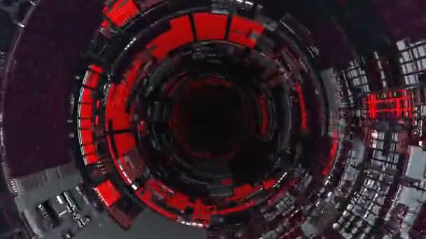 Animatie van een vlucht door een tunnel met rotatie. 3d renderen — Stockvideo