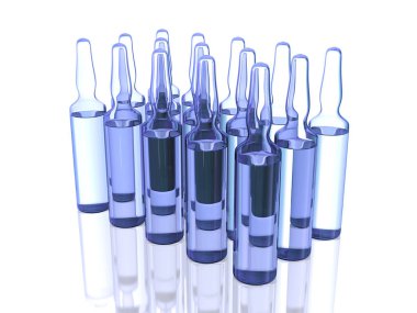 Beyaza izole edilmiş cam ampuller..