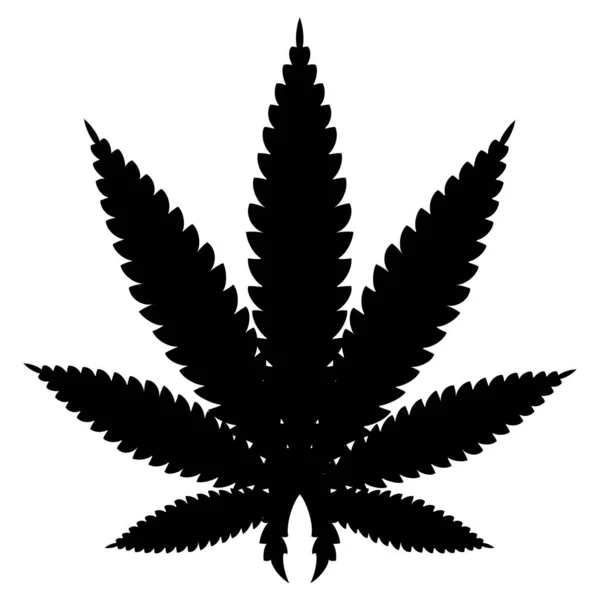 Vektorové Ilustrace Listí Marihuany Konopí Izolované — Stockový vektor