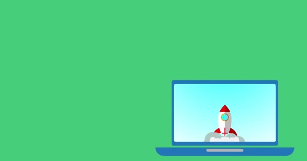 Animation de fusée de style plat