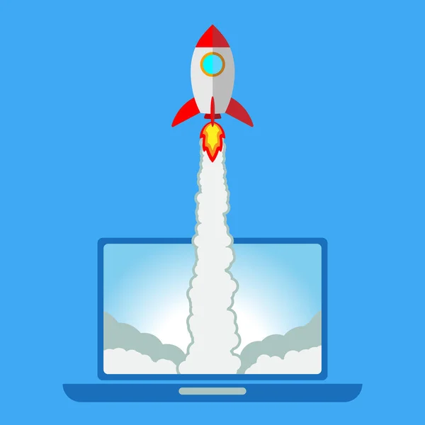 Flat style rocket — Stock Vector