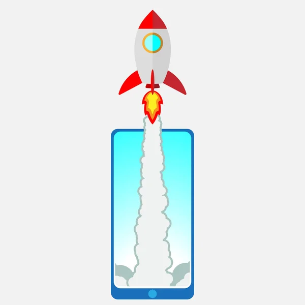 Flat style rocket — Stock Vector