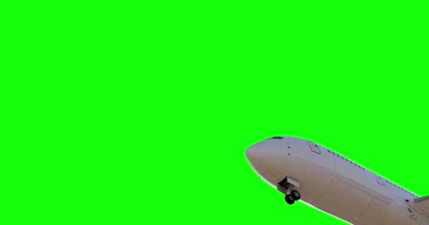 Коммерческий реактивный самолет взлетает. 3D рендеринг — стоковое видео