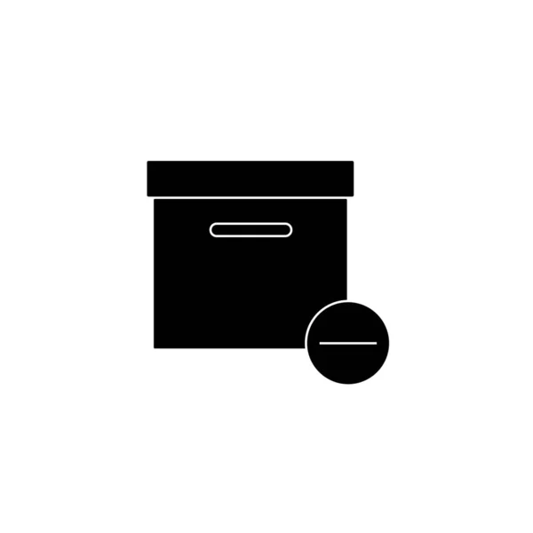 Ilustração isolada do estilo plano do ícone da caixa mínima — Fotografia de Stock