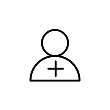 Uygulamalar ve web siteleri için yeni kullanıcı hesabı ekle ya da yeni arkadaş satırı sanat vektörü simgesi ekle