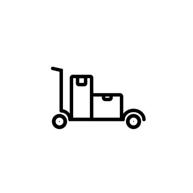 Siluet valiz troli ya da valizli el arabası.