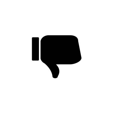 El başparmağı aşağıda, simge gibi düz değil. Beyaz arka planda siyah resim. Vektör illüstrasyon sembolü ve bonus düğmesi