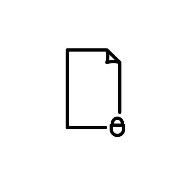 Иконка замка документа плоская. Значок формата файла. Расширение. Иконка безопасности файла документа — стоковый вектор