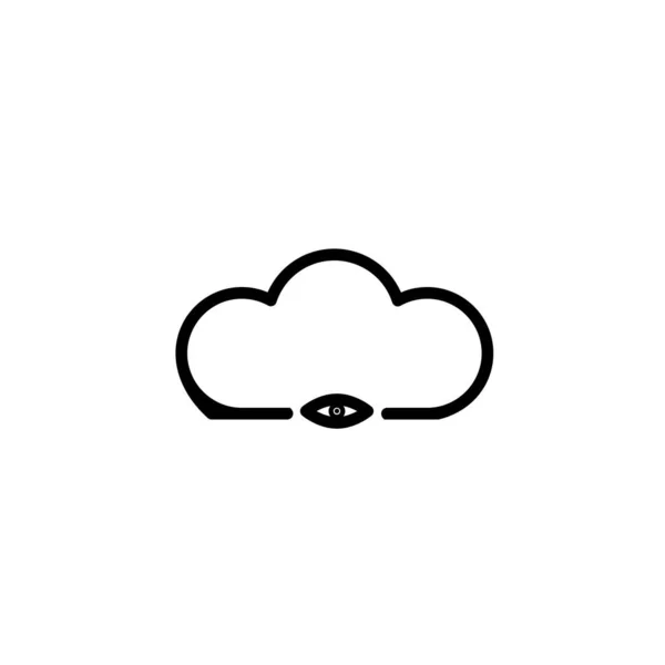 Cloud Eye Computing Logotyp Mall — Stock vektor