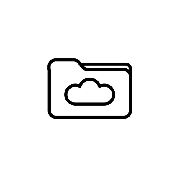 Icono de computación en nube, signo de vector de icono de carpeta — Vector de stock