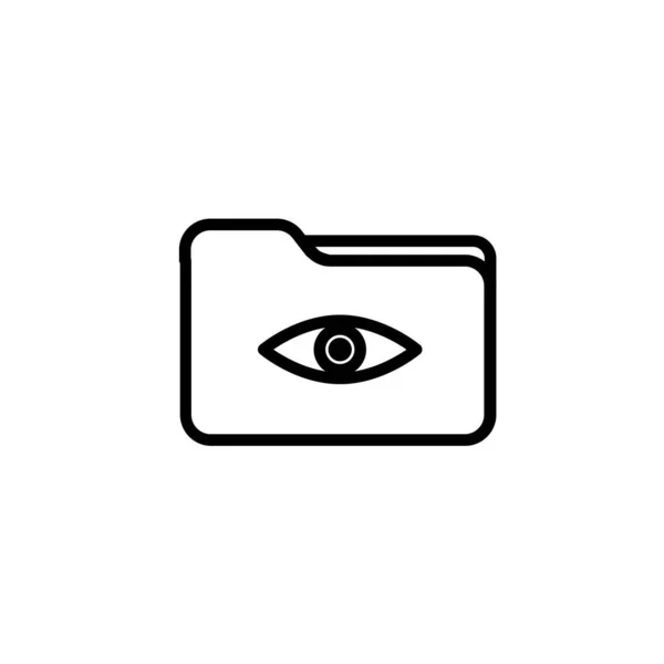 Icono de red de ojos de carpeta. Esquema de la carpeta ojo icono de vector de red para el diseño web aislado sobre fondo blanco — Archivo Imágenes Vectoriales