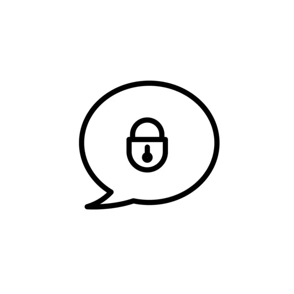Bubble chat bloqueo mensaje icono de seguridad. Ilustración vectorial — Archivo Imágenes Vectoriales