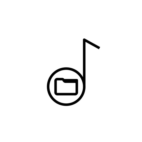 Isolated file folder icon with a music note — Stock Vector