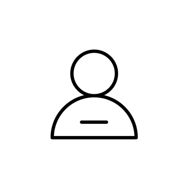 Ilustración vectorial de la línea delgada eliminar icono de acción del usuario masculino. Podría ser utilizado como botón de menú, plantilla de elemento de interfaz de usuario, insignia, signo, símbolo, logotipo de la empresa — Vector de stock