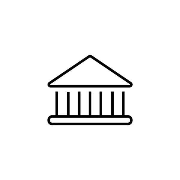 Icono plano del edificio del banco. ilustración vectorial — Vector de stock