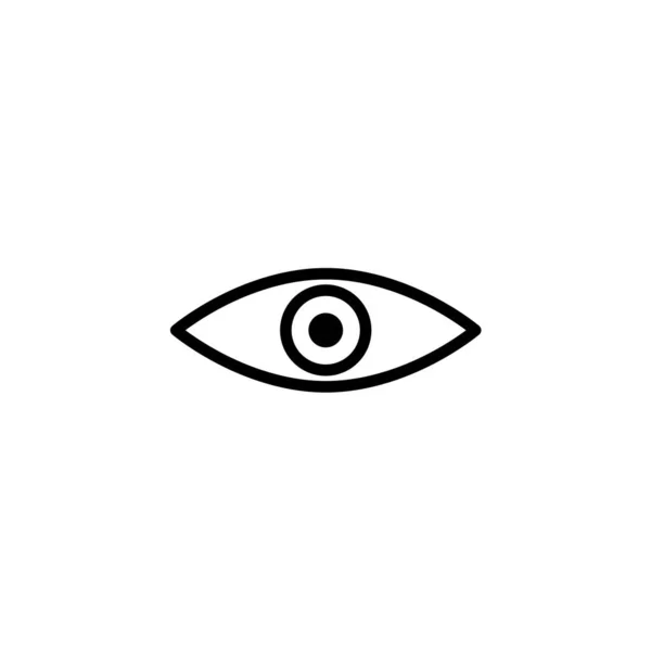 Εικονίδιο ματιών - μαύρη διανυσματική απεικόνιση με αντανάκλαση — Διανυσματικό Αρχείο