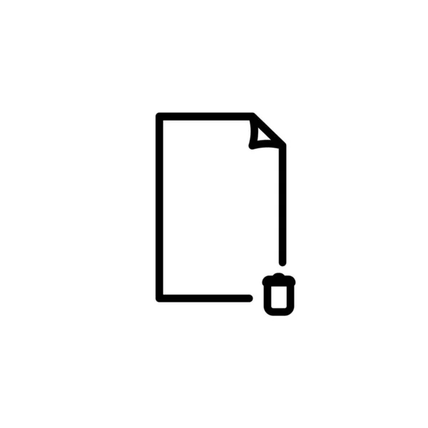 Иконка удаления текста или файла в простом дизайне контура. Векторная иллюстрация EPS10 . — стоковый вектор