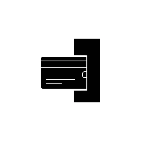 Insérer une icône noire de carte de crédit. illustration vectorielle de retrait d'argent — Image vectorielle