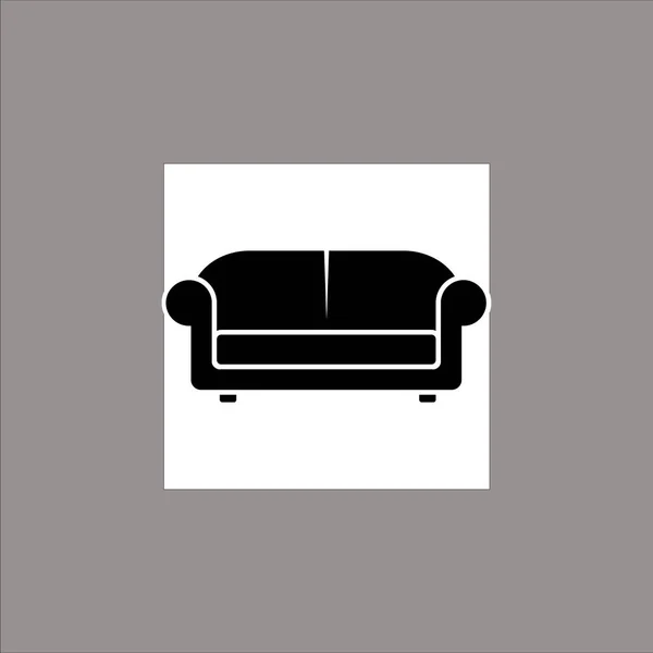 Sofa vector illustration isolated on white background. Soft sofa icon. Old style sofa icon. Divan sofa vector icon. — Stock Vector