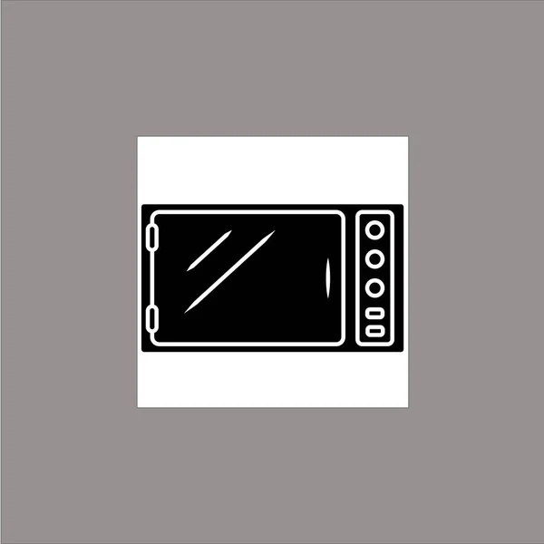 Microondas icono del horno, vector mejor icono plano, EPS — Archivo Imágenes Vectoriales