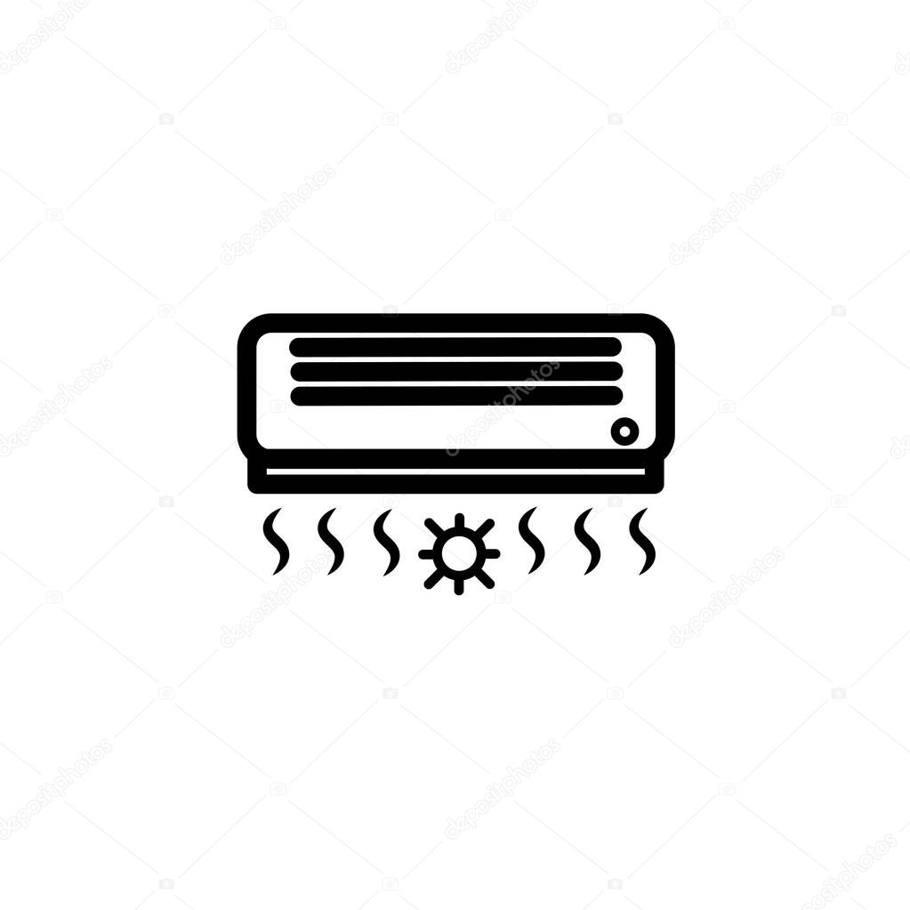 Air conditioner icon on white.