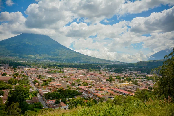 Антигуа Гватемала Вид Вулкан Качестве Фона — стоковое фото
