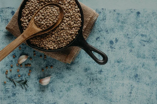 Lentil Beads Lentil Grains Bowl Spoon — Stock Photo, Image