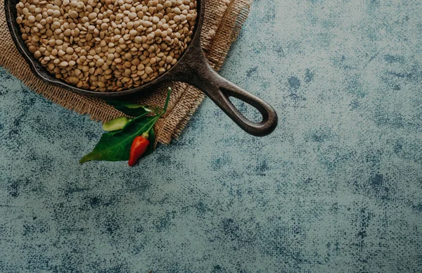 Lentil Beads Lentil Grains Bowl Spoon — Stock Photo, Image