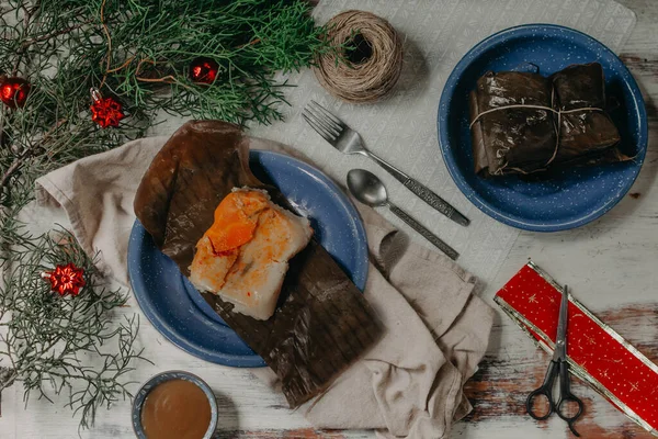 Tamales a traditional food from latin america, traditional food for christmas in latin america.