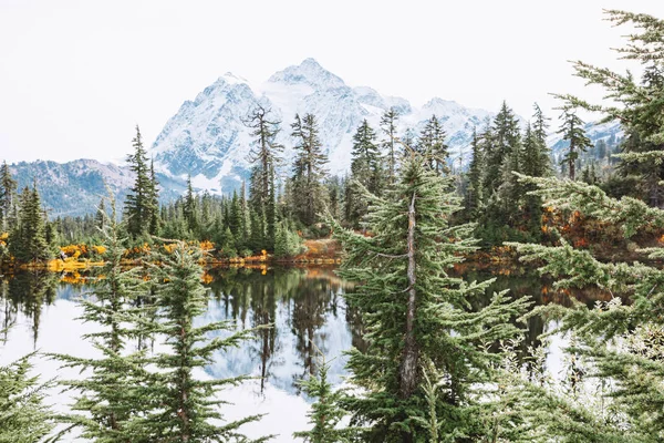 Reflection Lake Hiking Mountains Exploring National Parks America National Parks — Stock Photo, Image