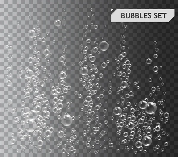Бульбашки під водою Векторні ілюстрації на прозорому фоні — стоковий вектор
