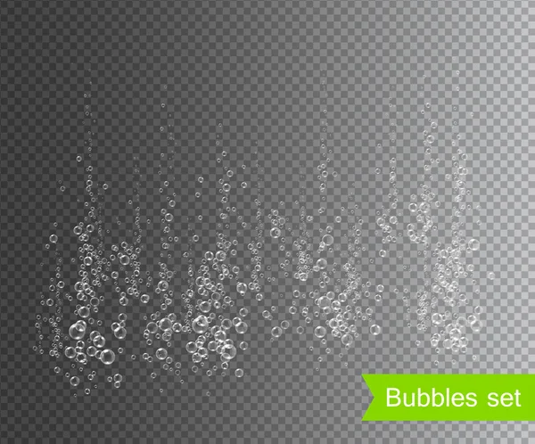 Burbujas Blancas Bajo Vector Agua Ilustración Sobre Fondo Transparente — Vector de stock