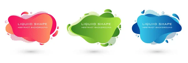 Set Abstract Liquid Shape Graphic Elements Colorful Gradient Fluid Design Royalty Free Stock Vectors