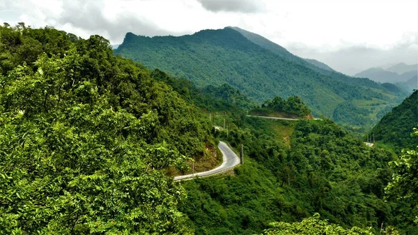 Kuzey Vietnam manzarası, dağlar, pirinç tarlaları.. 