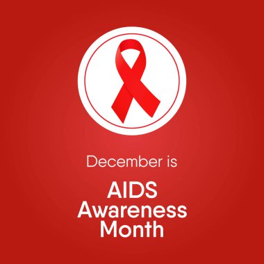 Aralık ayının Yardım Bilinci temasına ilişkin vektör illüstrasyonuName.