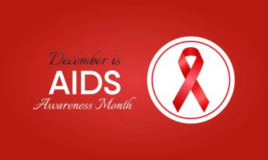 Aralık ayının Yardım Bilinci temasına ilişkin vektör illüstrasyonuName.