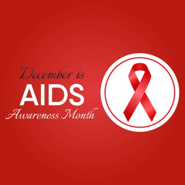 Aralık ayının Yardım Bilinci temasına ilişkin vektör illüstrasyonuName.